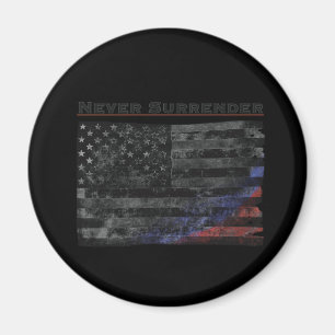 Aimant Ne jamais abandonner le drapeau noir américain