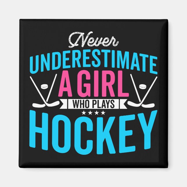 Aimant Ne jamais sous-estimer le hockey féminin (Devant)
