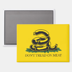 Aimant Ne marchez pas sur la viande drôle Gadsden drapeau