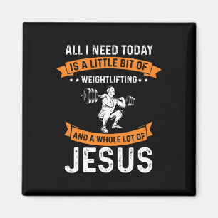 Aimant Need Weightlifting And Jesus Christian God Love Bo