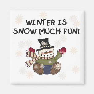 Aimant Neige beaucoup amusant Snowman Tshirts et cadeaux