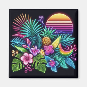 Aimant Néon coloré tropical/hawaïen