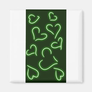 Aimant Neon Hearts Green