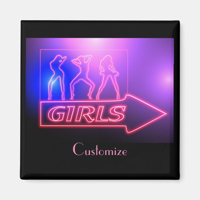 Aimant Neon Pink Girls Sign Thunder_cove (Devant)