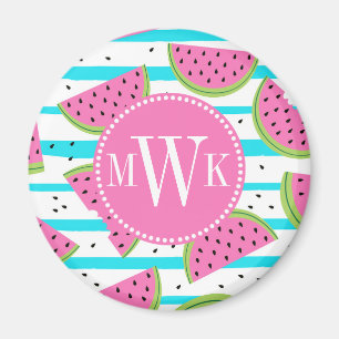 Aimant Neon Watermelon on sur Stripes Motif