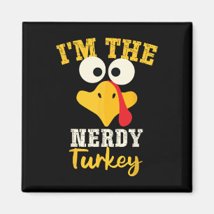Aimant Nerdy Turquie Famille Correspondante Thanksgiving