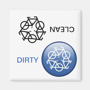 Aimant "NETTOYÉ / SALE" Recycle lave-vaisselle magnétique
