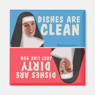 Aimant Nettoyez la nonne drôle de lave-vaisselle sale