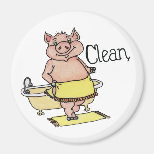 Aimant Nettoyez l'aimant de lave-vaisselle de Piggie