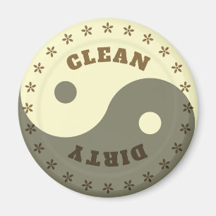 Aimant Nettoyez/sale, lave-vaisselle de modèle de plat d