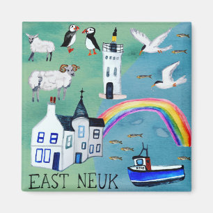 Aimant Neuk oriental de Fife Scotland Watercolor Art
