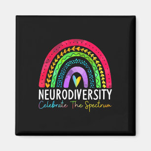 Aimant Neurodiversité Spectre de l'autisme Asd Adhd Rainb