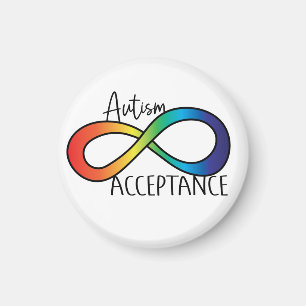 Aimant Neurodiversity Autism Acceptance Rainbow Button