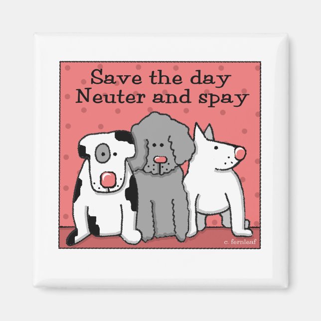 Aimant Neuter et Spay Sauvez la journée (Devant)