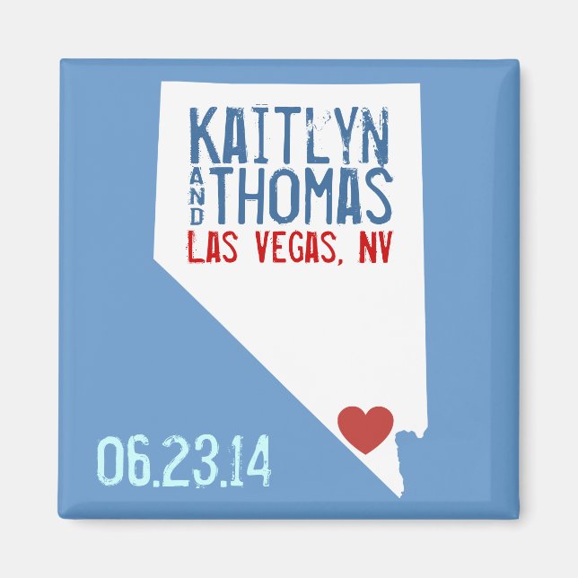 Aimant Nevada Enregistrer la date - Ville personnalisable (Devant)