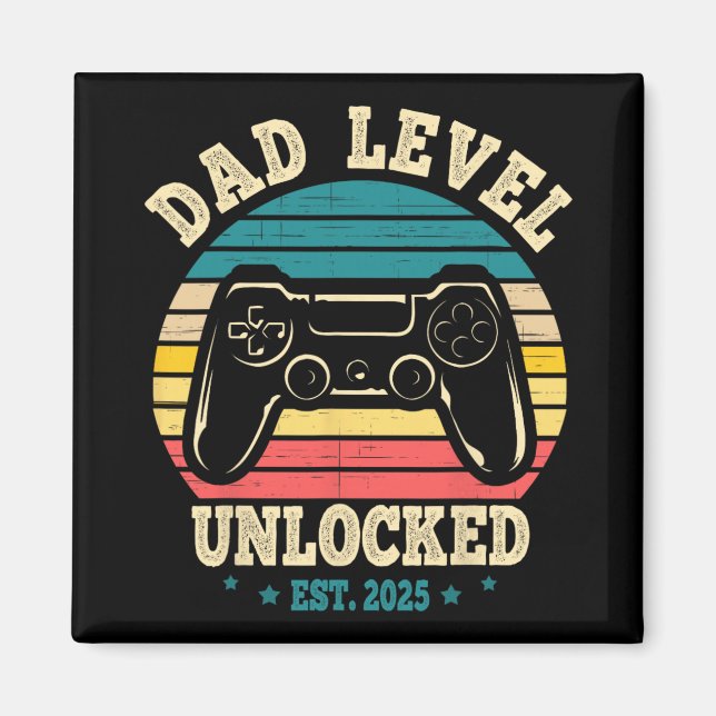 Aimant New Daddy I Leveled Up To Dad Mens Pregnancy Idea  (Devant)