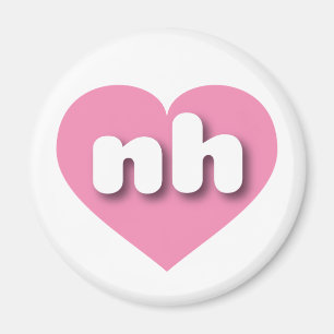 Aimant New Hampshire coeur rose - J'aime nh
