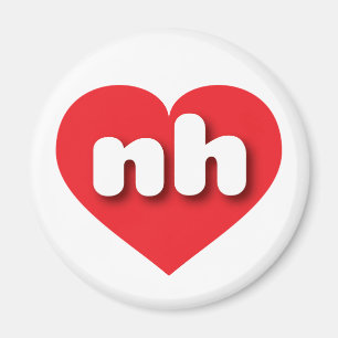 Aimant New Hampshire coeur rouge - J'aime nh