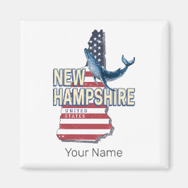 Aimant New Hampshire États-Unis Retro State Map