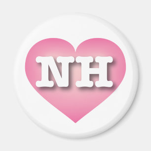 Aimant New Hampshire Pink Fade Heart - J'aime NH
