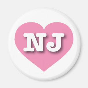 Aimant New Jersey Pink Heart - J'aime NJ