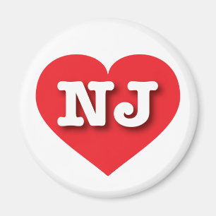 Aimant New Jersey Red Heart - J'aime NJ
