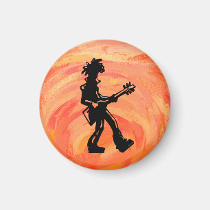 Aimant New York Boogie Nights Guitare Orange