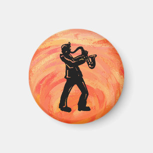 Aimant New York Boogie Nights Saxophone Orange