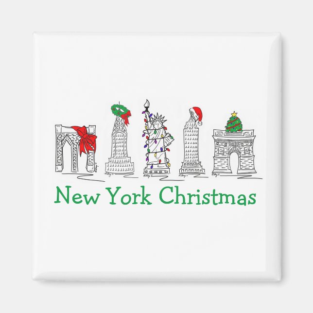 Aimant New York City Christmas NYC Fêtes (Devant)
