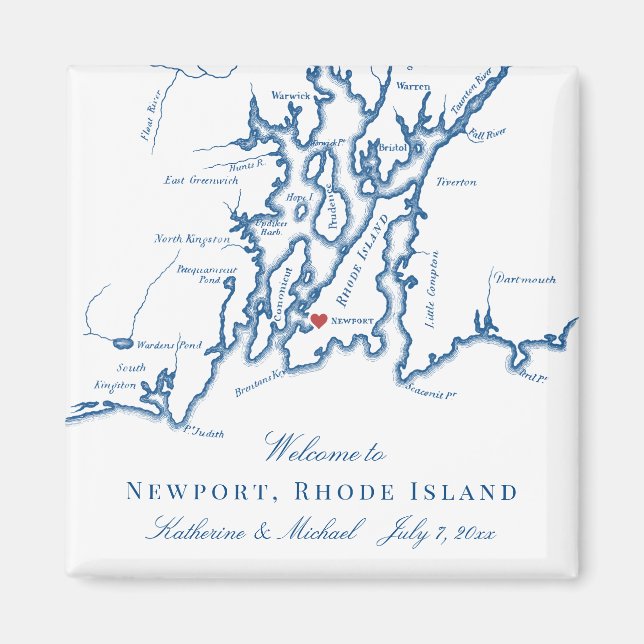 Aimant Newport Rhode Island Destination Mariage Faveur (Devant)
