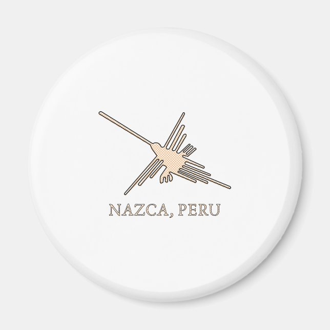 Aimant Newsprint de Nazca Hummingbird Geoglyph (Devant)