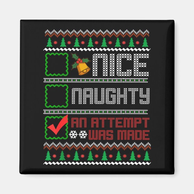 Aimant Nice Naughty An Attempt Was Made Christmas List Sa (Devant)