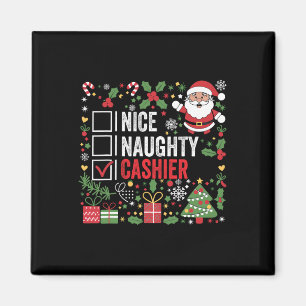Aimant Nice Naughty Cashier Funny Noël Père Noël
