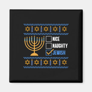 Aimant Nice Naughty Jewish Ugly Hanoukka - Hanoukka