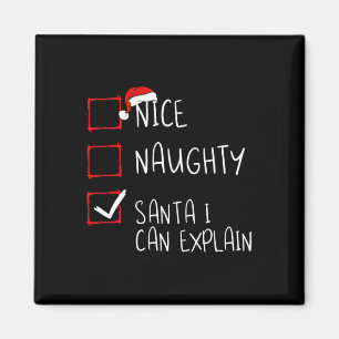 Aimant Nice Naughty Père Noël Je Peux Expliquer La Liste 