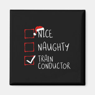 Aimant Nice Naughty Train Conducteur de liste de Noël Mot