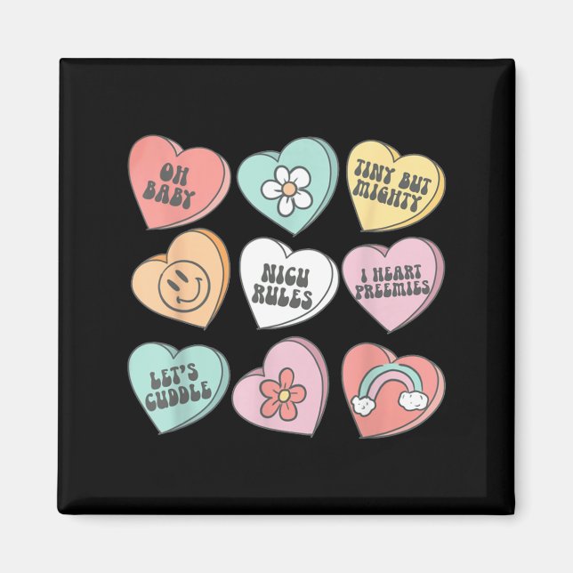Aimant Nicu Nurse Valentine's Day Heart Candy Neonatal Ic (Devant)