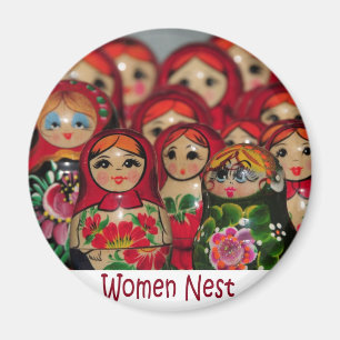 Aimant Nid de femmes, poupées russes d'emboîtement