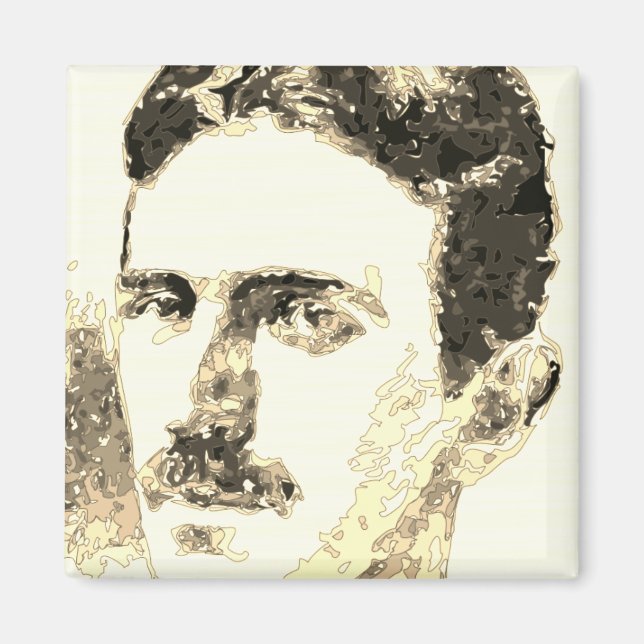 Aimant Nikola Tesla Dessin À Sepia (Devant)