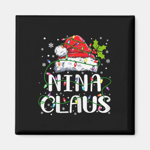 Aimant Nina Claus Noël Père Noël Famille jumelée chapeau