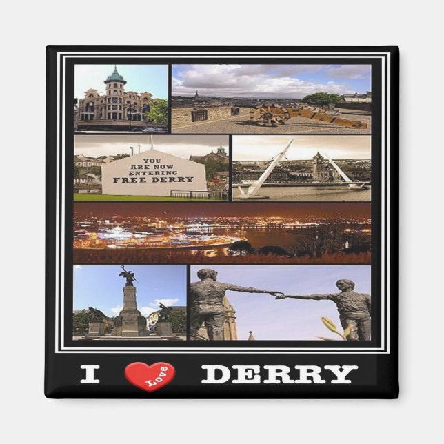 Aimant NIR015 DERRY "I LOVE", Irlande du Nord, Fridge (Devant)