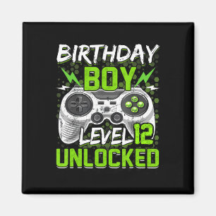 Aimant Niveau 12 Déverrouillé Gamer 12e Anniversaire Cade