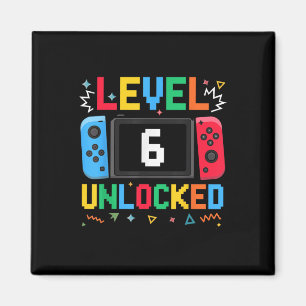 Aimant Niveau 6 Déverrouillé Anniversaire Vidéo Gamer 6e
