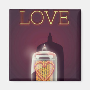 Aimant Nixie Tube 'Love' poster vintage