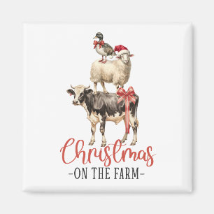 Aimant Noël à la ferme Barnyard animal