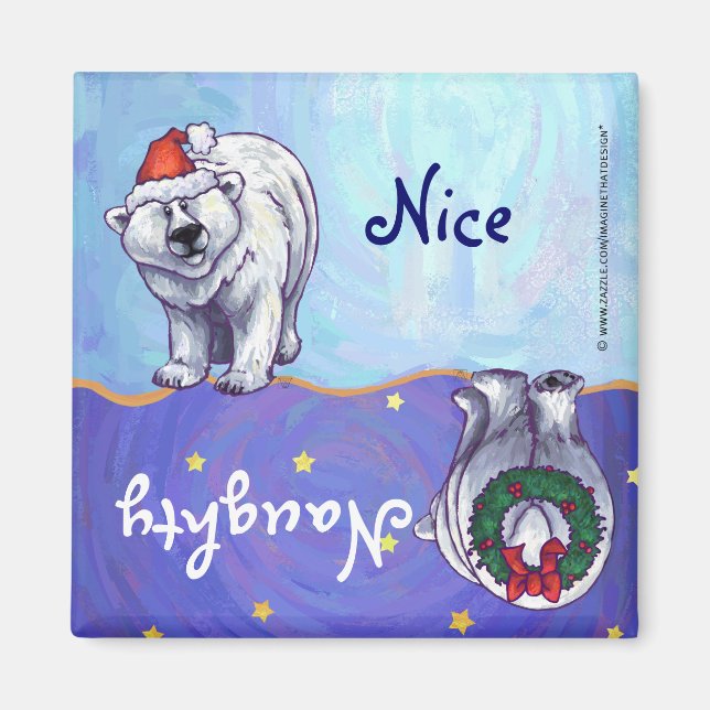 Aimant Noël à l'ours polaire (Devant)
