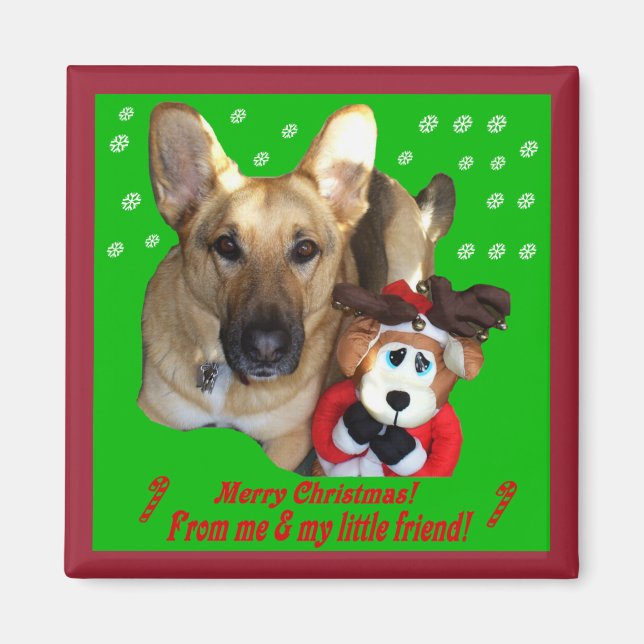 Aimant Noël Allemand Berger & Jouet Reindeer (Devant)