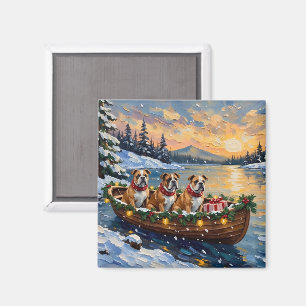 Aimant Noël Bateau de Noël Bulldog