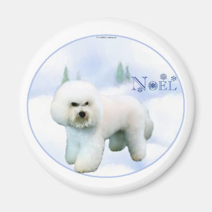 Aimant Noel Bichon Frise - Customisé