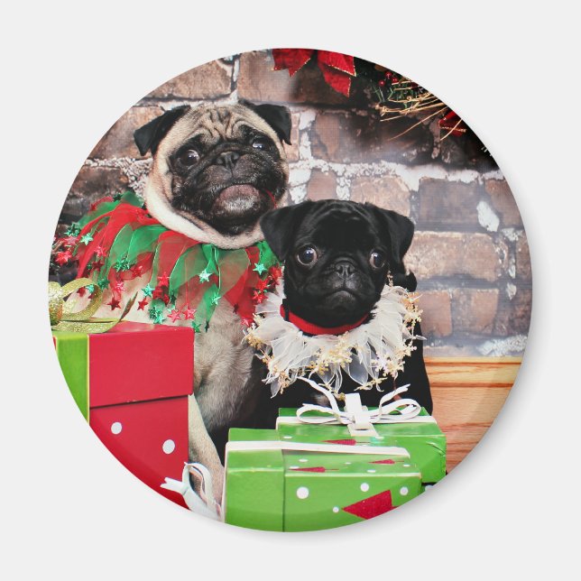 Aimant Noël - Carlin - Daisy Mae et Lily Lou (Devant)